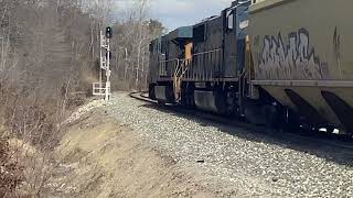 CSX M32623 eastbound knocks down signal and has a clean MACe read description [upl. by Acirederf]