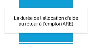 Tout savoir sur le calcul de la durée de lallocation ARE en 2024 [upl. by Mor241]