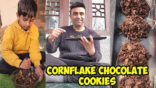 Cornflake Dark Chocolate Cookies Without Baking With Only 4 ingredients [upl. by Broida133]