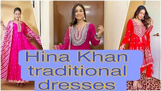 Hina Khan traditional dresses look festival dresses and party function special gorgeous dresses [upl. by Joete]