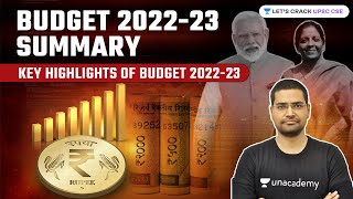 Budget 202223 Summary  Key Highlights of Budget 202223  UPSC CSE 202223  Rahul Bhardwaj [upl. by Hescock53]