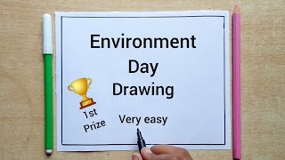 Environment Day Drawing Easy  Environment Day Drawing Stop Pollution  Save Environment Drawing [upl. by Jolee]