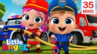 Community Helpers Song  More Little Angel Kids Songs amp Nursery Rhymes [upl. by Anifesoj]