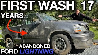 First Wash in 17 Years Abandoned Ford Lightning Disgusting Detail Restoration Will it Run [upl. by Lanfri]