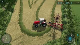 FS22  AGHALEE FARM REVISITED 29  RAKING UP SILAGE IN THE 8160 PART 2 [upl. by Marylou]