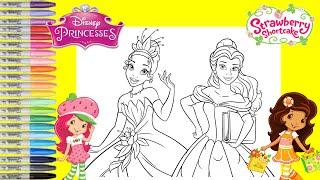 Disney Princess Makeover as Strawberry Shortcake and Friend Orange Blossom Coloring Book Pages [upl. by Edgardo]