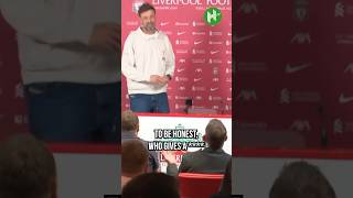 WHO GIVES A  Klopp arrives LATE to his press conference again 😂 [upl. by Manya273]