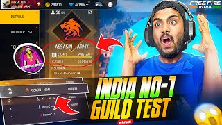 LIVE V BADGE GUILD TEST ASSASSINS ARMY IS LIVE Free Fire india 10000000 Subscribers challenge [upl. by Edyth]