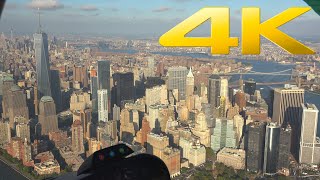 4K  New York City Manhattan helicopter tour front seat [upl. by Tray]