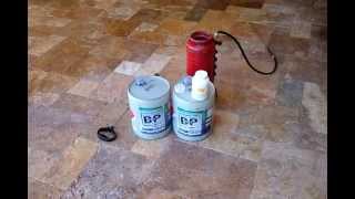 Travertine Tile PAtio Sealing with Wet Look Sealer [upl. by Eimyaj]