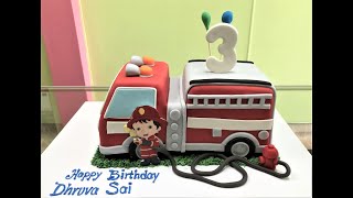 Pastel de Carro de Bomberos🚒 Fire Truck Cake🚒 [upl. by Yelyac]