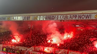 🔴💥AMAZING FIREWORKS amp PYRO DISPLAY Electric atmosphere at Pittodrie as Aberdeen face Rangers 💥🔴 [upl. by Shaff77]