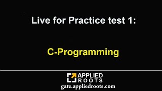 Live for Practice test 1 CProgramming [upl. by Anirtruc]