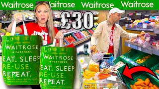 Can we BUY our WEEKLY FOOD SHOP from WAITROSE for £30 😃 grocery shopping challenge 🛒 [upl. by Lecrad37]