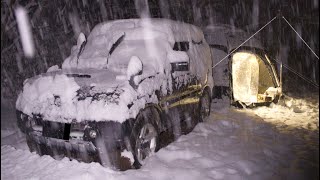 Blizzard Car Camping in a Snow Storm [upl. by Jennette]