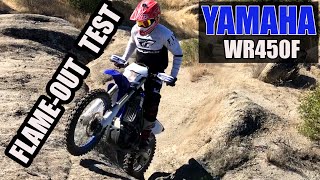 Yamaha WR450f  flame out test  will it stall in low speedrpm [upl. by Ynaiffit158]