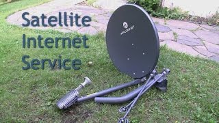 Satellite Internet Service ViaSat Explornet rural dish installation [upl. by Esyla740]