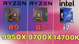 Ryzen R9 9950X VS İ9 14900K VS R7 9700X VS R7 7700X VS İ7 14700K AMD RYZEN 9000 Series Zen 5 gaming [upl. by Annohsal]