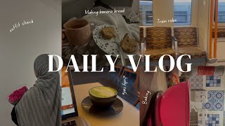 DAILY VLOG study cafe baking commuting to uni [upl. by Lucien]