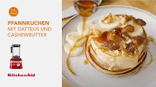 Süße Pfannkuchen mit Datteln und Cashewbutter  KitchenAid K400 Standmixer  Rezept  KitchenAid [upl. by Lener954]