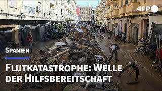 Unwetterkatastrophe Welle der Hilfsbereitschaft in Spanien  AFP [upl. by Davison]