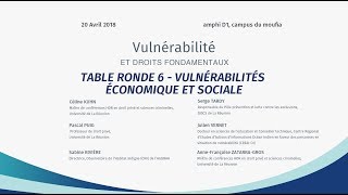 Vulnérabilité et droits fondamentaux  table ronde 6  vulnérabilités économique et sociale [upl. by Sothena641]