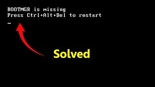 How to Fix BOOTMGR Is Missing Error  Solved [upl. by Selwyn]