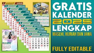 Gratis Kalender 2025 Masehi Hijriah Jawa [upl. by Joshuah]