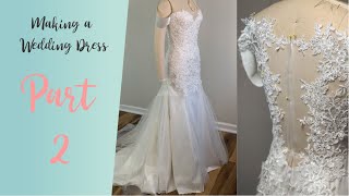 DIY Wedding Dress  Wedding dress with lace appliques 2 [upl. by Laurent]