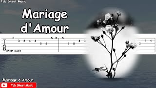 Mariage dAmour Paul de Senneville  Guitar Tutorial  TAB [upl. by Maccarthy]