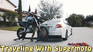 SUPERMOTO ON THE BACK OF SUBIE [upl. by Bolen735]