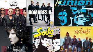 Rock En Español de los 80 y 90  Maná Hombres G Soda Stereo La Ley Caifanes 80 y 90 y más [upl. by Suoicserp]