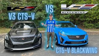 TAKING DELIVERY OF A CT5V BLACKWING VS CTSV Sedan Carbon Edition [upl. by Esille895]