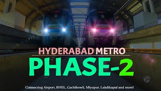 Hyderabad Metro Phase2  New Metro to connect Airport BHEL Gachibowli covering 62 Kilometres [upl. by Richey]