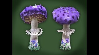 how to make an embroidered soft sculpture mushroom [upl. by Gluck]