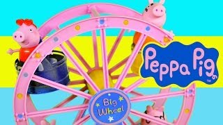 Peppa Pig Amusement Park Big Ferris Wheel Nick Junior Theme Park Toys by Disney Cars Toy Club [upl. by Netsuj957]