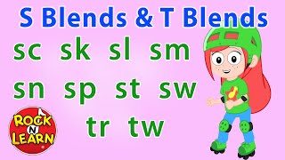 Phonics Songs  Beginning S Blends and T Blends  Rock N Learn [upl. by Trauts]