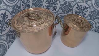 2 Copper Stock Pots With Lids [upl. by Mientao]