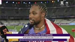 Paris 2024  Noah Lyles reflects on victory after winning the 100m final  SportsMax [upl. by Olram]