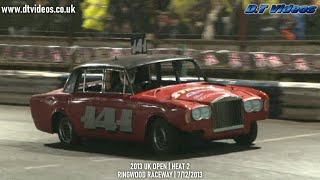 2013 UK Open Heat 2  Banger Racing  Ringwood Raceway [upl. by Yhtrod990]