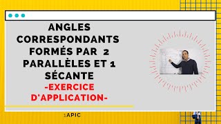 les angles correspondants formés par deux droites parallèles et une sécante [upl. by Aleahcim]