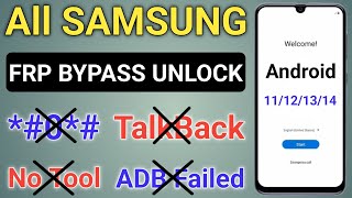 Samsung Frp Bypass Android 111213 2024  Samsung Frp Bypass TalkBack Not Working 100 Fixed [upl. by Anilyx]