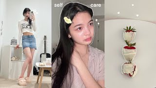 Self Care Vlog Destressing After Uni Finals Skincare Routine for Acne amp Hair Care Routine 🫧 [upl. by Phaidra821]