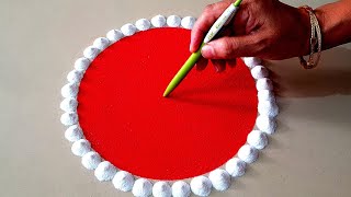 Simple Rangoli Design With Pen For Diwali  Diwali Rangolis  Diwali kolam  Top Rangolis by Aarti [upl. by Eloc]