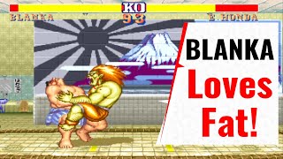 Street Fighter 2 Hack BLANKA Loves Fat M7 [upl. by Julide143]