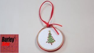 Last Minute Embroidery Hoop Christmas Ornament and Holiday Wishes [upl. by Alyahc356]