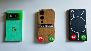 Cardboard Google Pixel 10 vs Samsung Galaxy S25 vs Nothing Phone 3 incoming call [upl. by Aihseuqram]