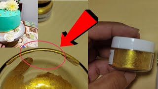 GOLD PAINT EDIBLE WITHOUT ALCOHOL  LUSTRE DUST FOR BUTTERCREAM FROSTING [upl. by Aros38]