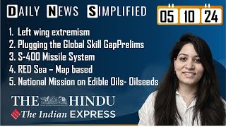 The Hindu amp The Indian Express Analysis  05 October 2024  Daily Current Affairs  DNS  UPSC [upl. by Myrilla]