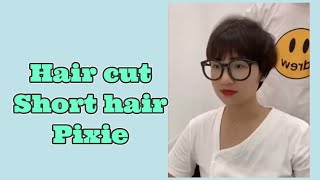 Beautyfull pixiehaircut online haảicut tutorial [upl. by Enohsal]